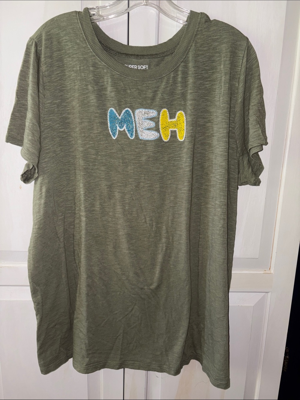 Torrid Graphic Tee Super Soft Slub Jersey “Meh” Green